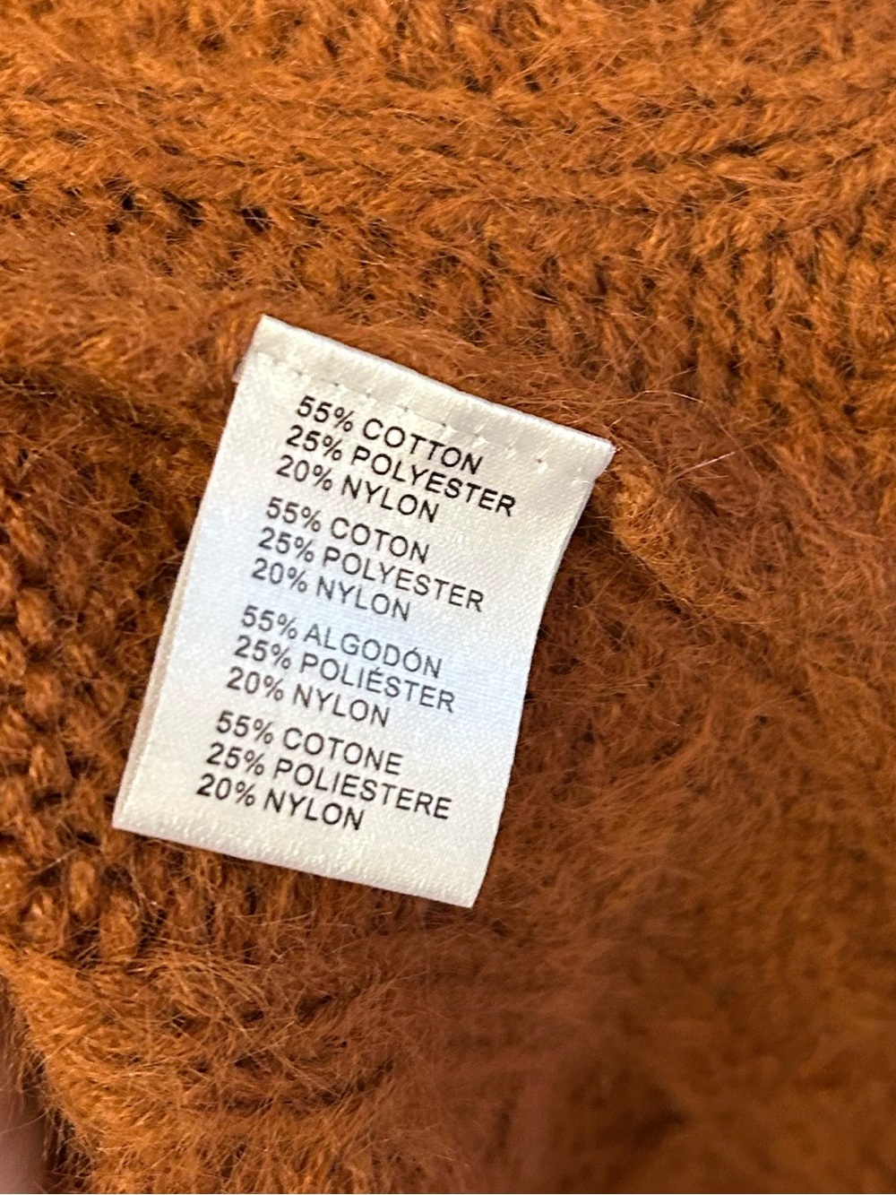 NWT Miracle Camel Rust Copper Cable Knit V-Neck Sweater Layering Cozy Oversized - Picture 7 of 10